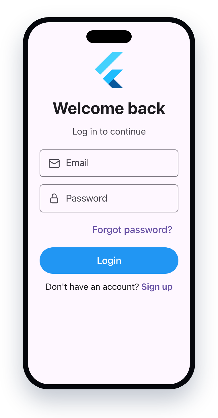Example design for Project 2: a login page